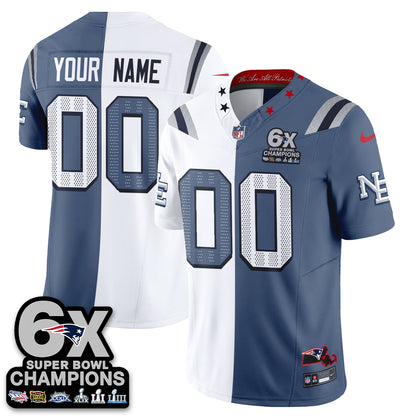 NE Rivalries Split Edition Vapor Custom Jersey - Stitched