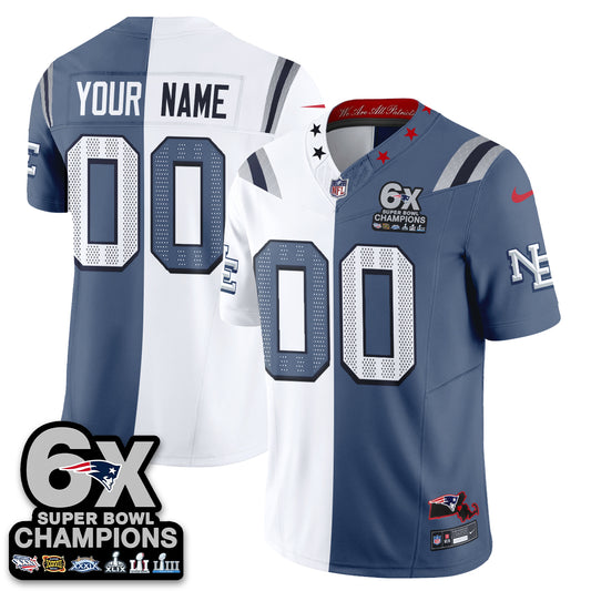 NE Rivalries Split Edition Vapor Custom Jersey - Stitched