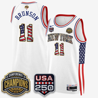 New York Knicks 2026 NBA Eastern Conference Champions x Fourth of July Vapor Jersey - Stitched