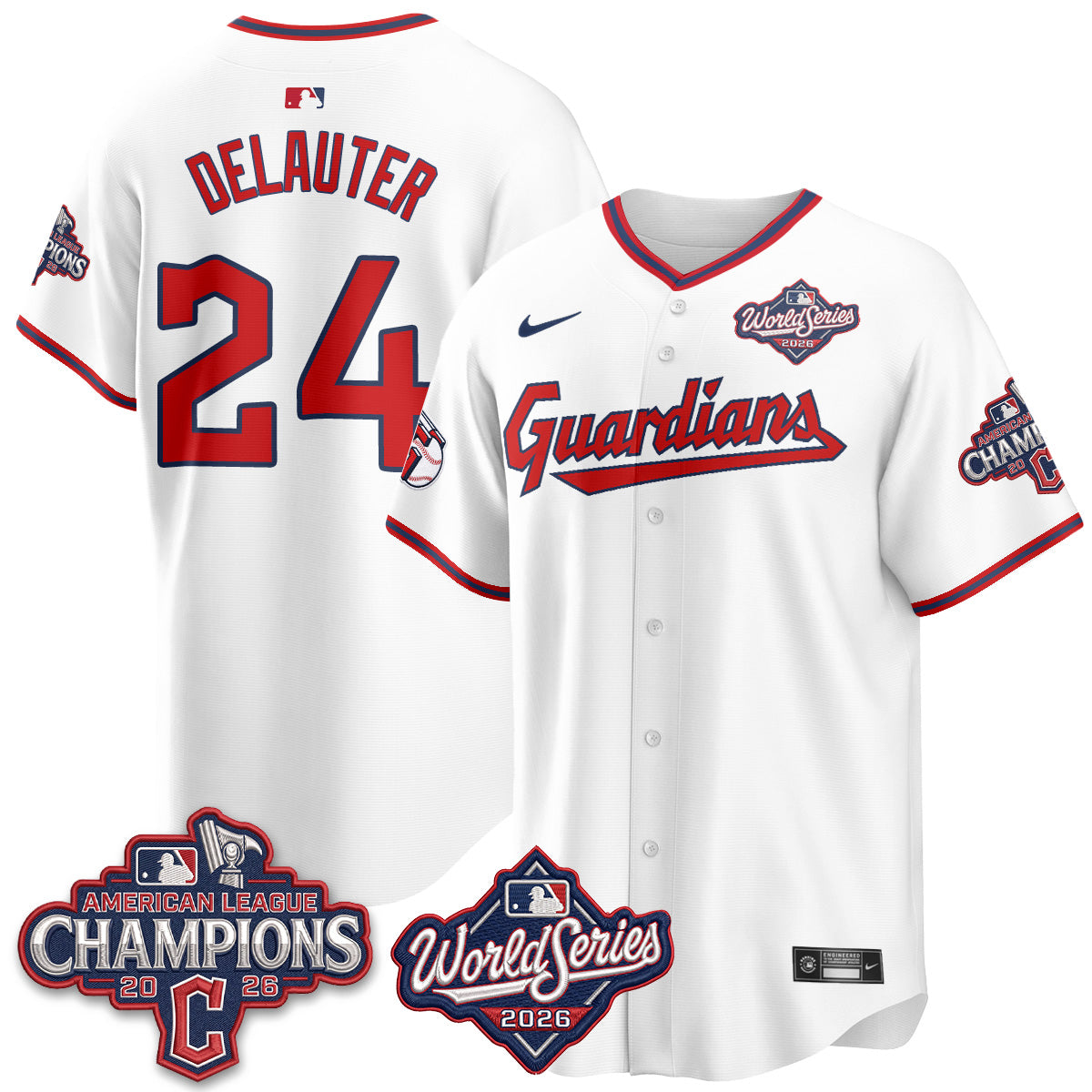 CLE 2026 AL Champions Vapor Jersey - Stitched