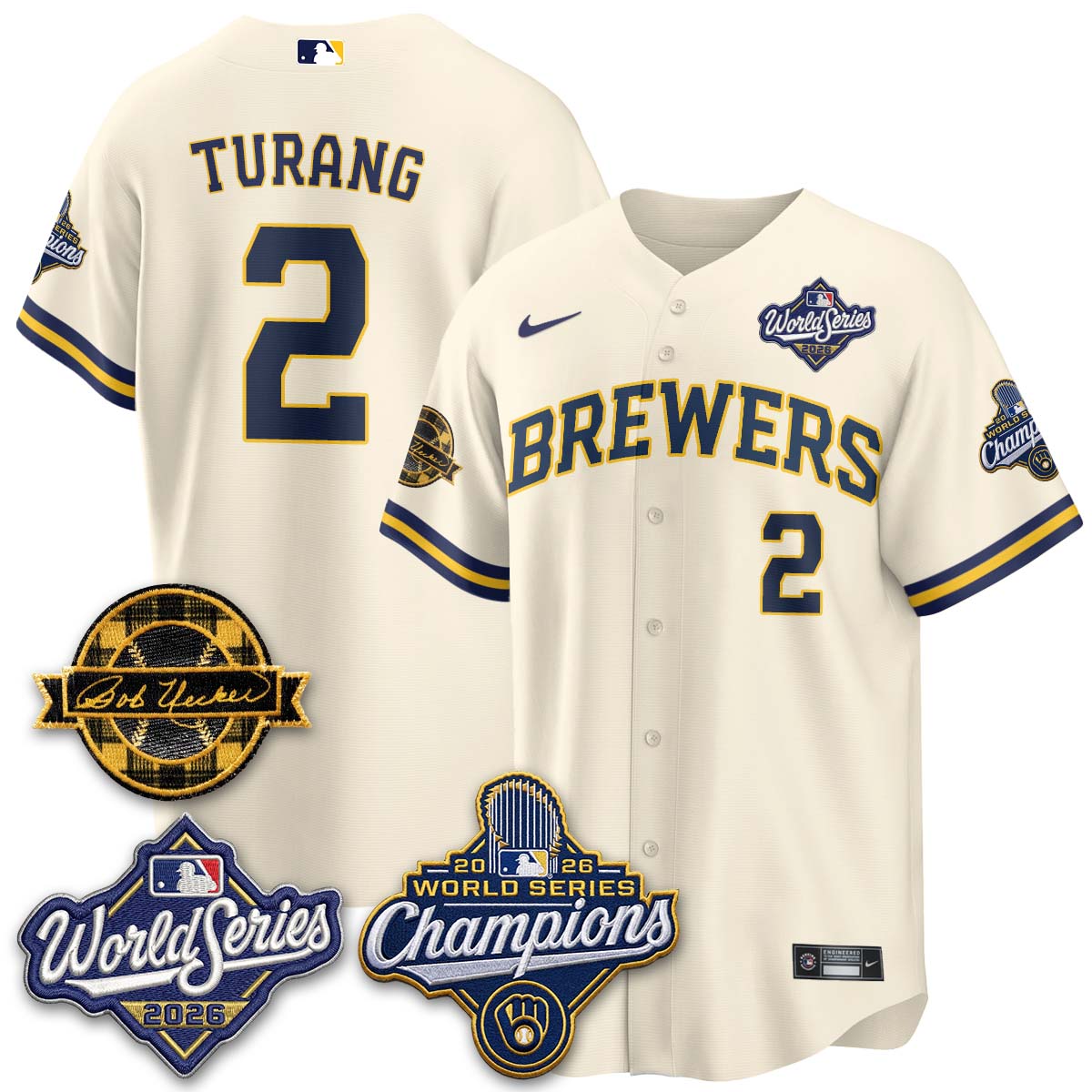 MIL 2026 WS Champions - Bob Uecker Patch Vapor Jersey - Stitched
