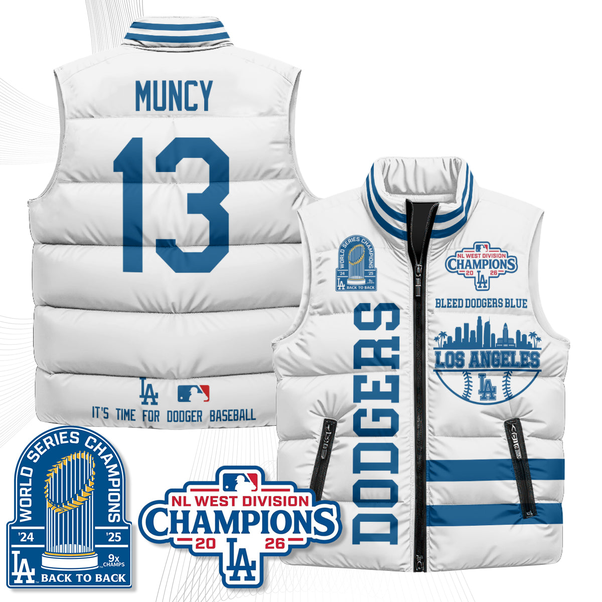 LAD "Bleed Blue" Puffer Vest - Printed