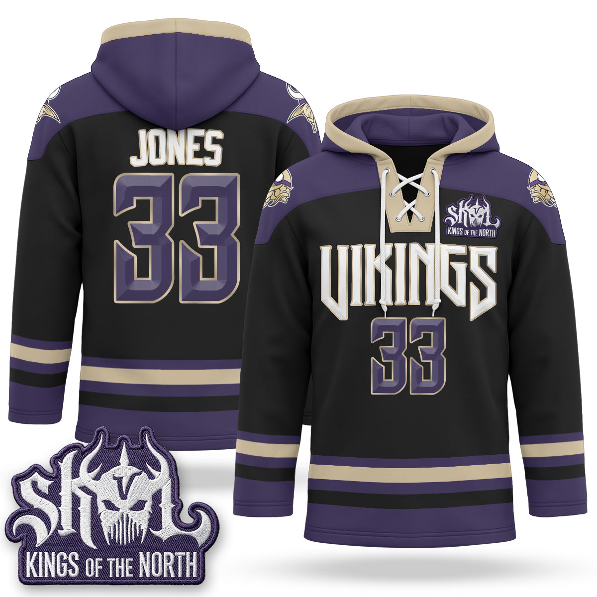 Minnesota Vikings 2026 Rivalries Fleece-Lined Hockey Hoodie - Stitched