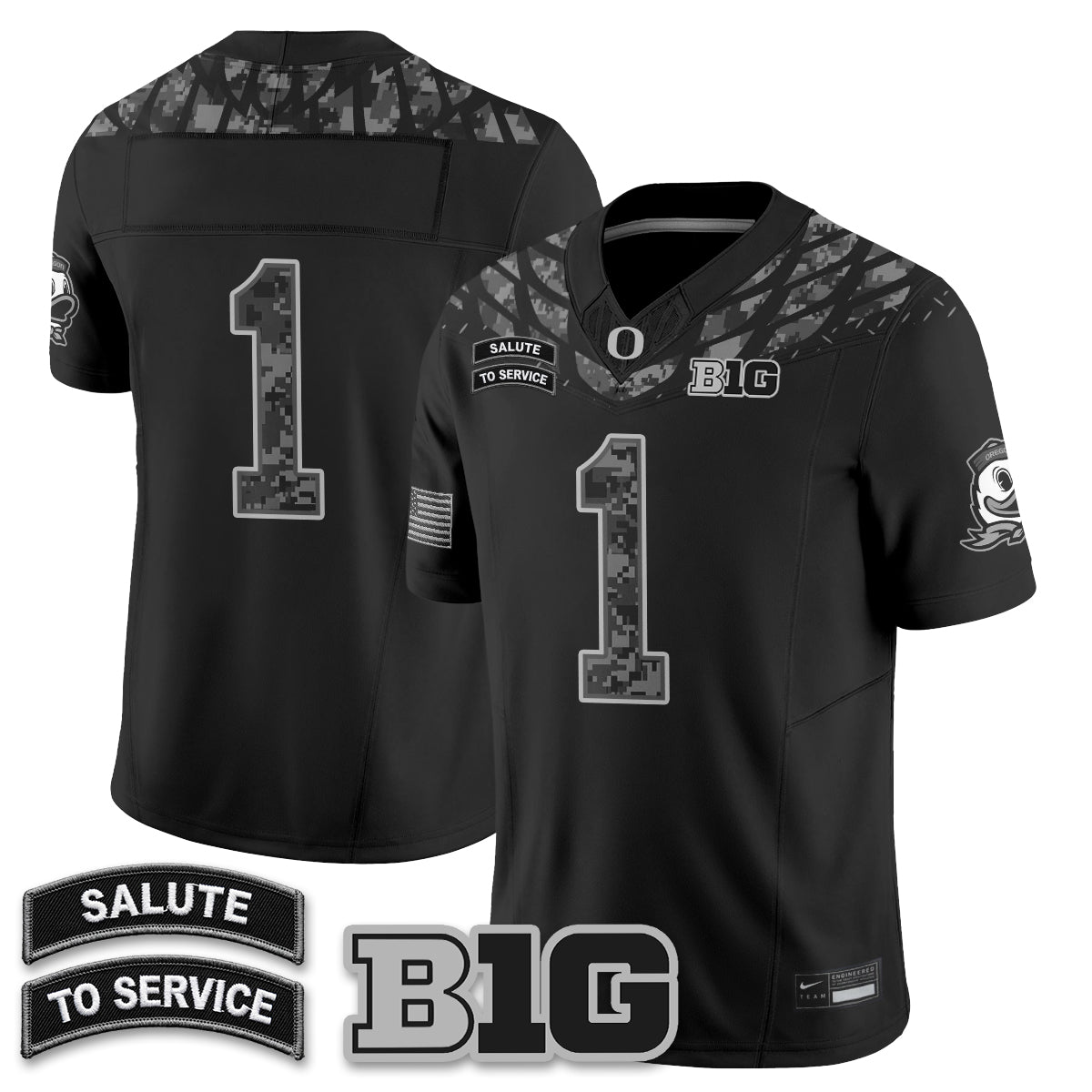 Oregon Ducks 2026 Salute to Service Vapor Jersey - Stitched