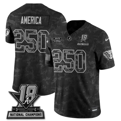 Alabama Crimson Tide 2026 Salute to Service Vapor Jersey - Stitched