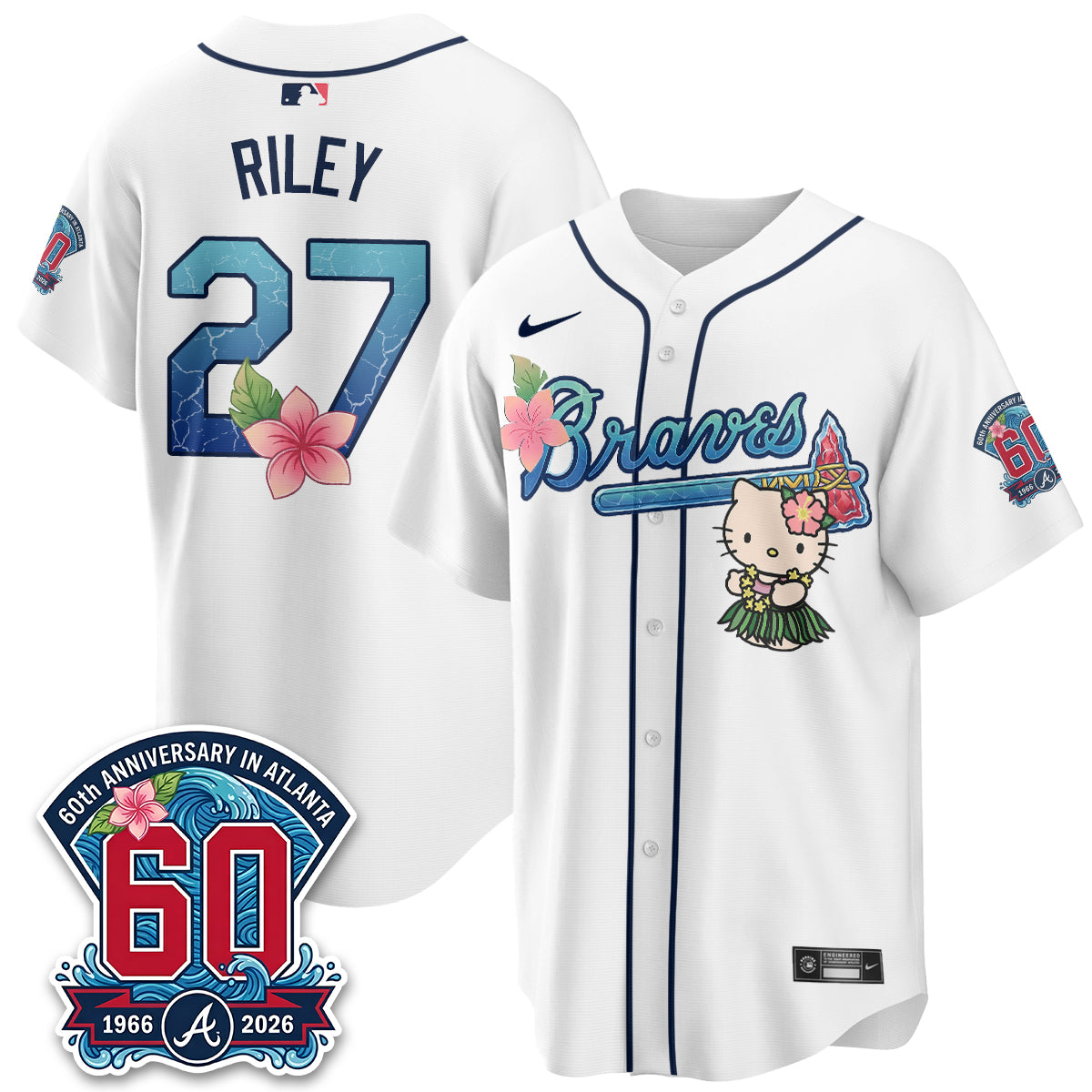 Atlanta Braves x Meow Aloha Spirit Vapor Jersey - Stitched
