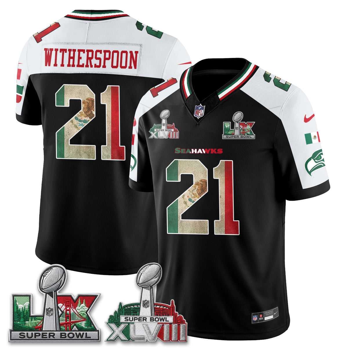 Seattle Seahawks Mexico Edition Vapor Jersey V1- Stitch