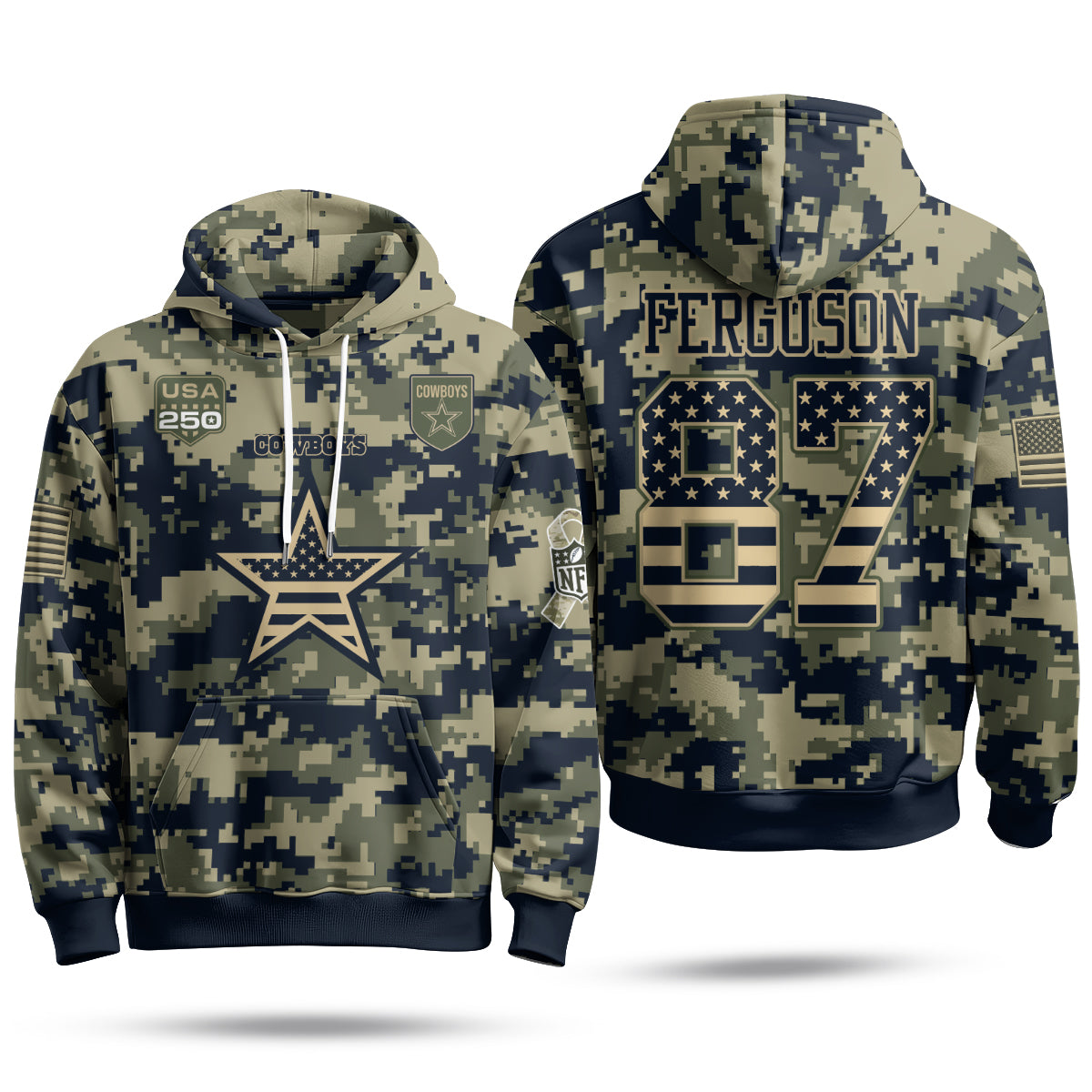 DAL 2026 Salute To Service Edition Pullover Hoodie - Printed