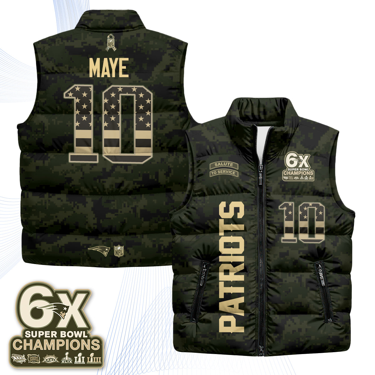 NE 2026 Salute to Service Puffer Vest - Printed