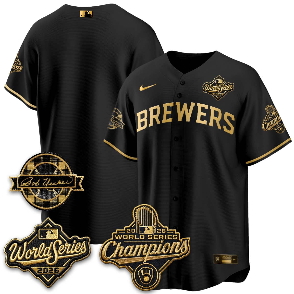 MIL 2026 WS Champions - Bob Uecker Patch Vapor Jersey - Stitched