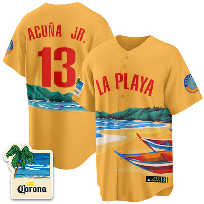 Atlanta Braves Beach Connect "La Playa" Edition Vapor Jersey- Patch Stitched