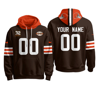 CLE 1946 Anniversary Patch Custom Fleece Hoodie - Printed
