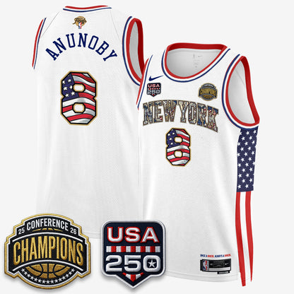 New York Knicks 2026 NBA Eastern Conference Champions x Fourth of July Vapor Jersey - Stitched