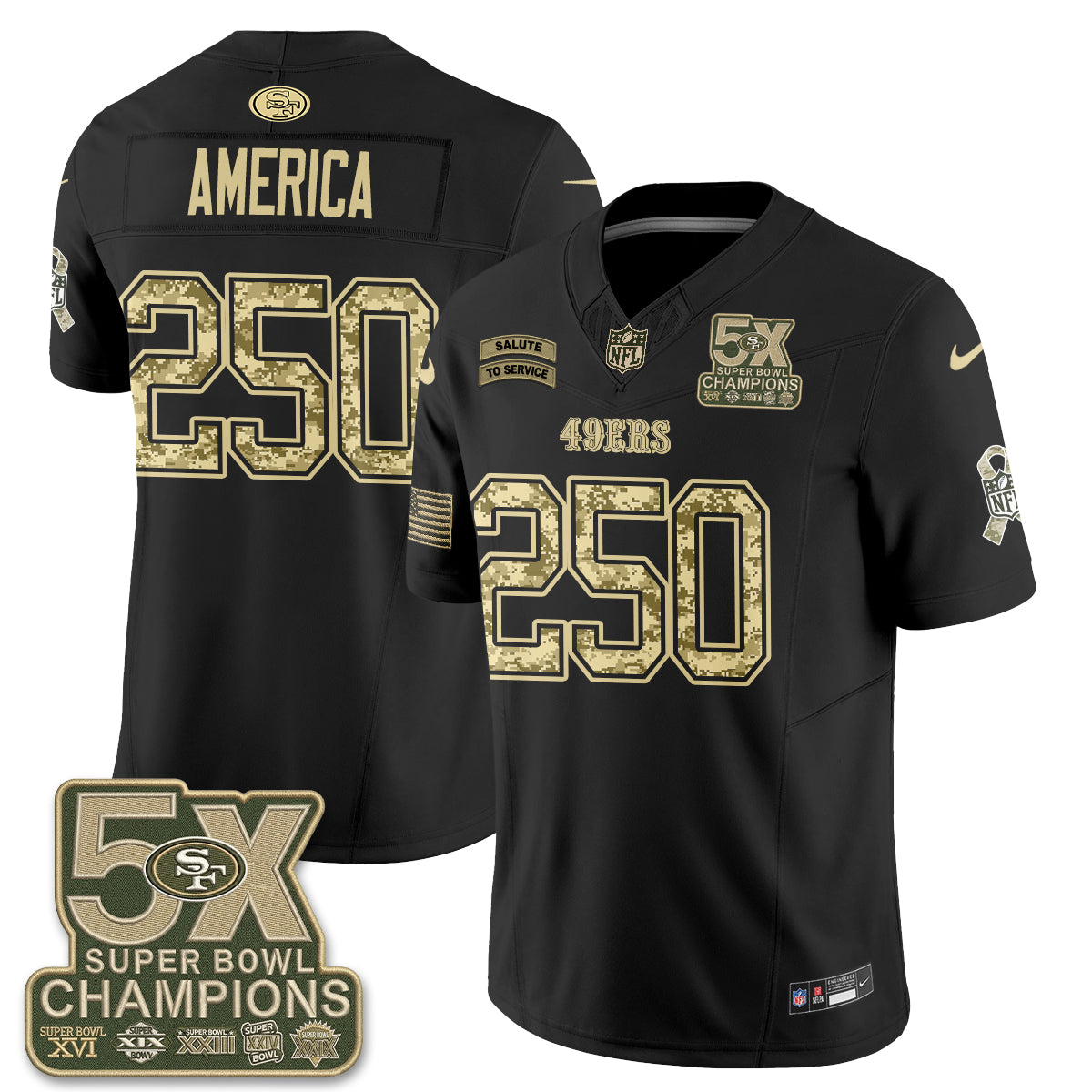 San Francisco 49ers 2026 Salute to Service V2 Vapor Jersey - Stitched