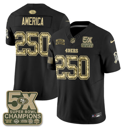 San Francisco 49ers 2026 Salute to Service V2 Vapor Jersey - Stitched