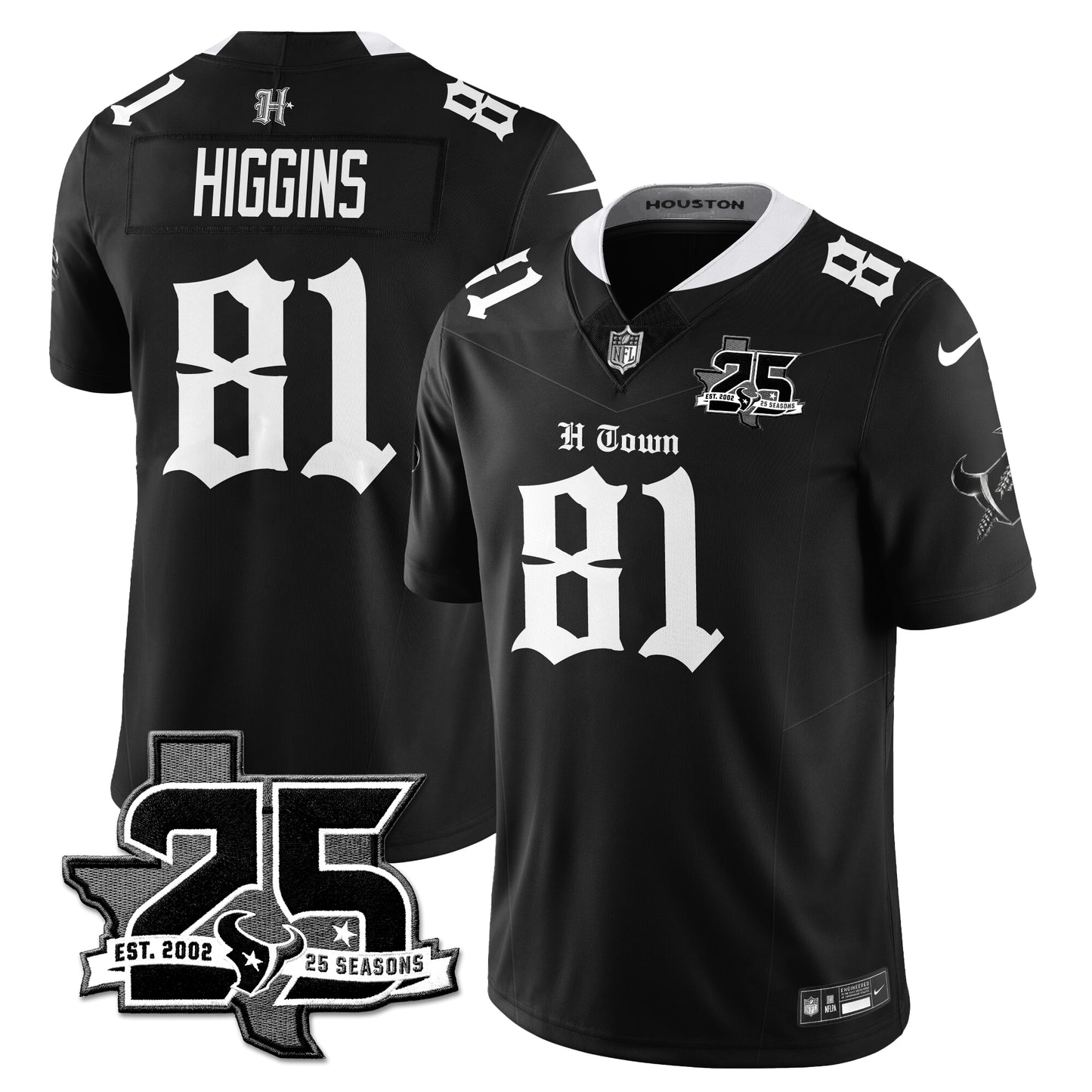 HOU 25th Seasons in 2026 Gothic Vapor Gold Edition Limited Jersey - All Stitched