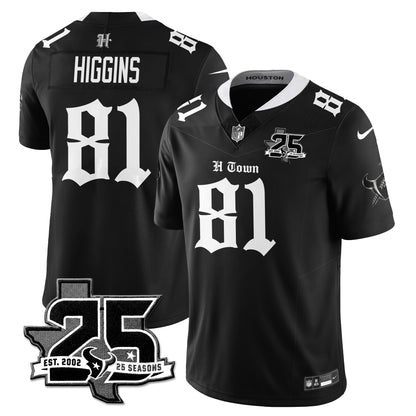 HOU 25th Seasons in 2026 Gothic Vapor Gold Edition Limited Jersey - All Stitched