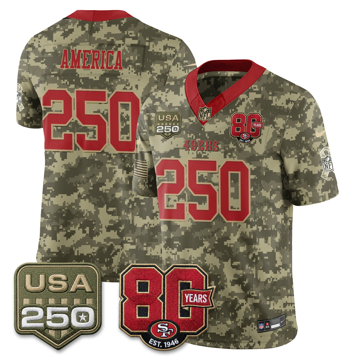 San Francisco 49ers 2026 Salute to Service Edition Vapor Jersey - Stitched