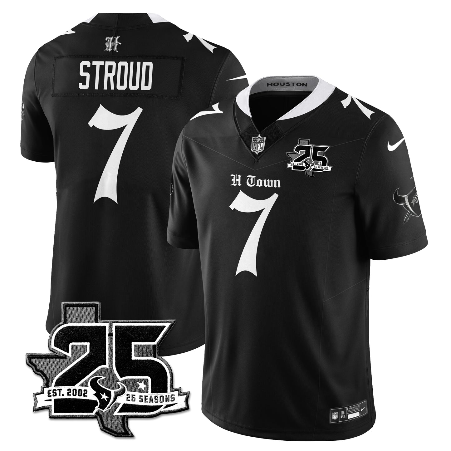 HOU 25th Seasons in 2026 Gothic Vapor Gold Edition Limited Jersey - All Stitched