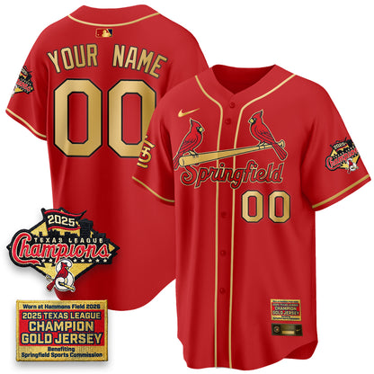 STL Springfield's Championship Gold Limited Custom Jerseys - Stitched