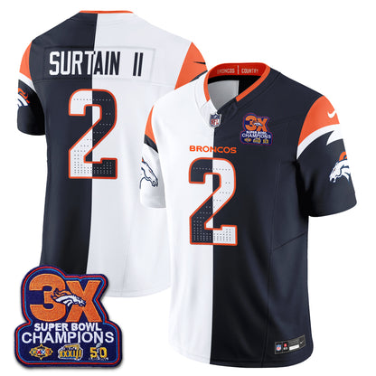 Denver Broncos Split Edition Vapor Jersey - Stitched