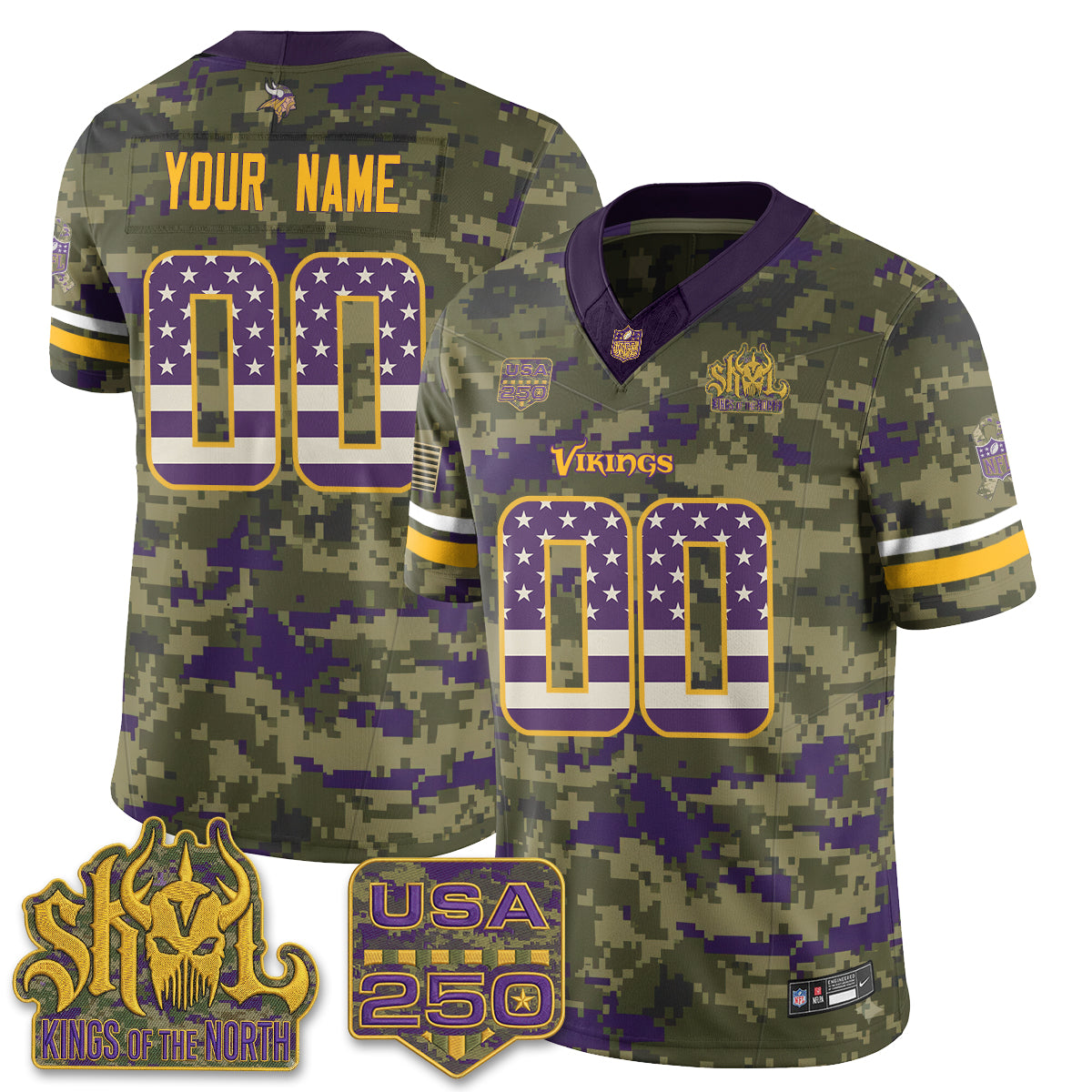 MIN 2026 Salute to Service Edition Vapor Custom Jersey - Stitched