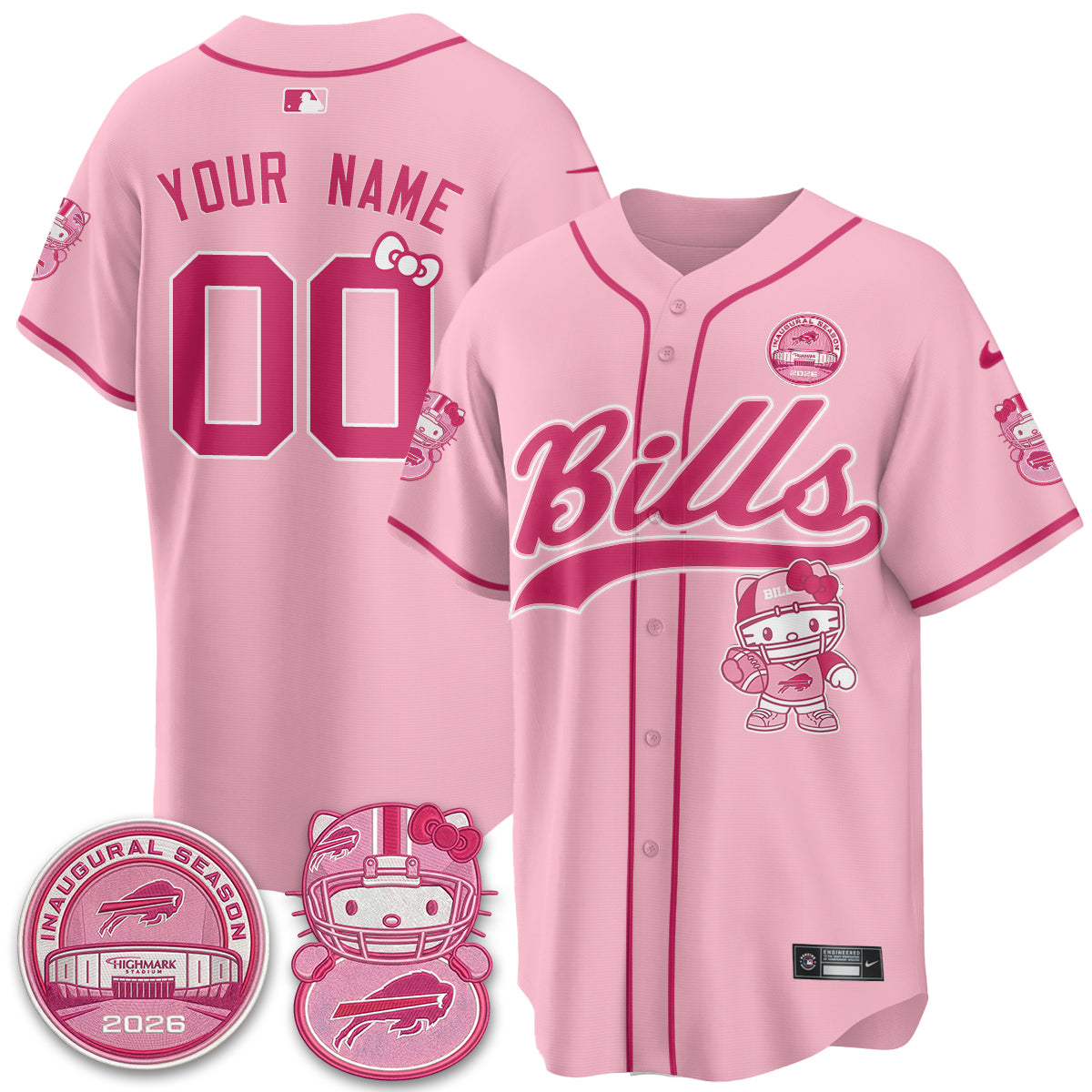 BUF x Meow  Vapor Custom Baseball Jersey - Stitched