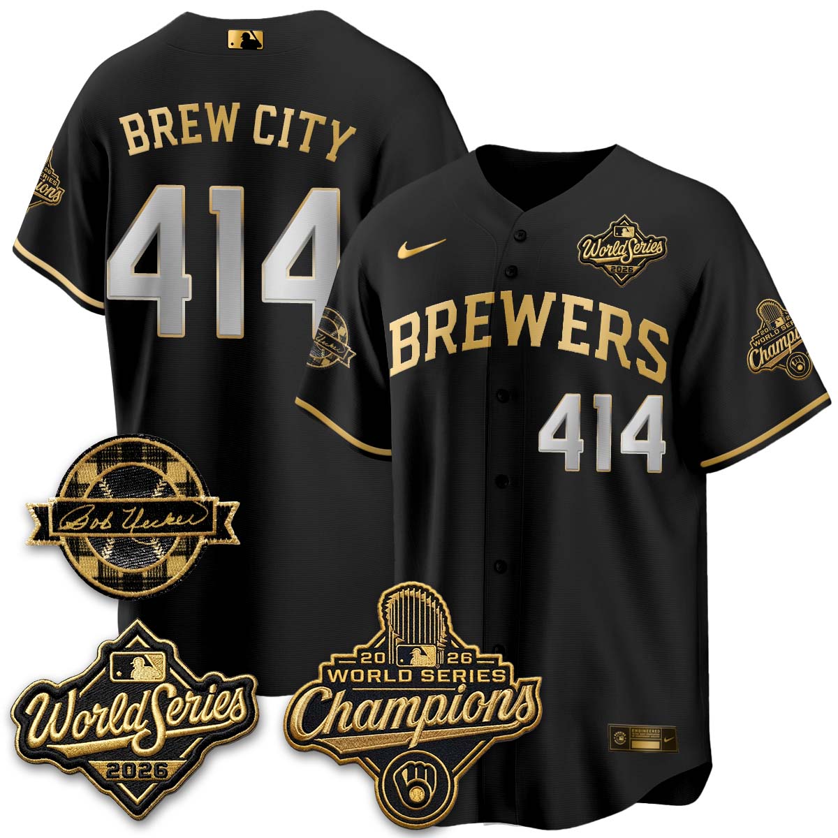 MIL 2026 WS Champions - Bob Uecker Patch Vapor Jersey - Stitched
