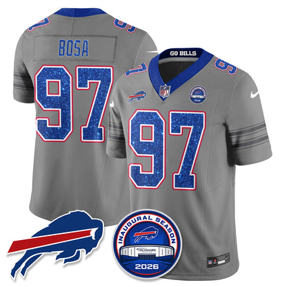 Buffalo Bills Gray Nickel City Glitter Edition Vapor Jersey - Stitched
