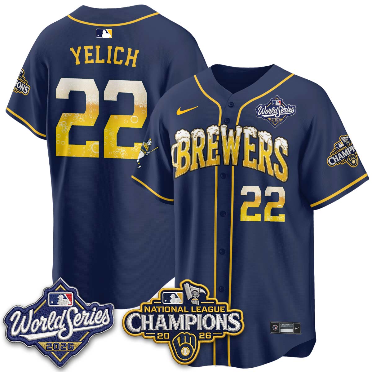 MIL "Pitcher & Pint" 2026 NL Champions Vapor Jersey - Stitched