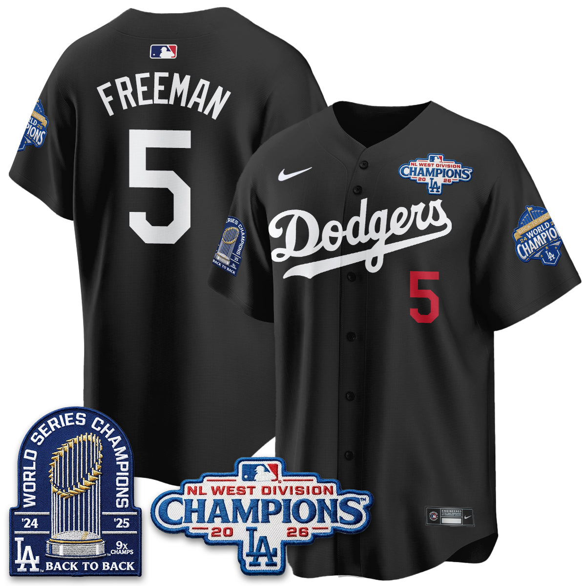 LAD 2026 NL West Champs Vapor Jersey- Stitched