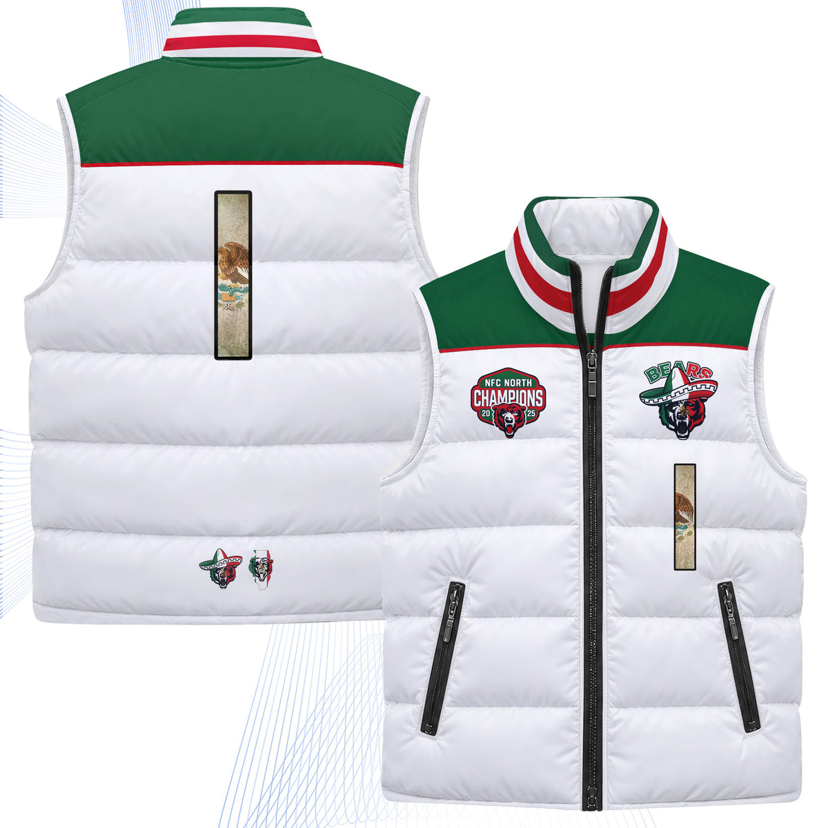CHI Mexico Style Puffer Vest - Printed V2
