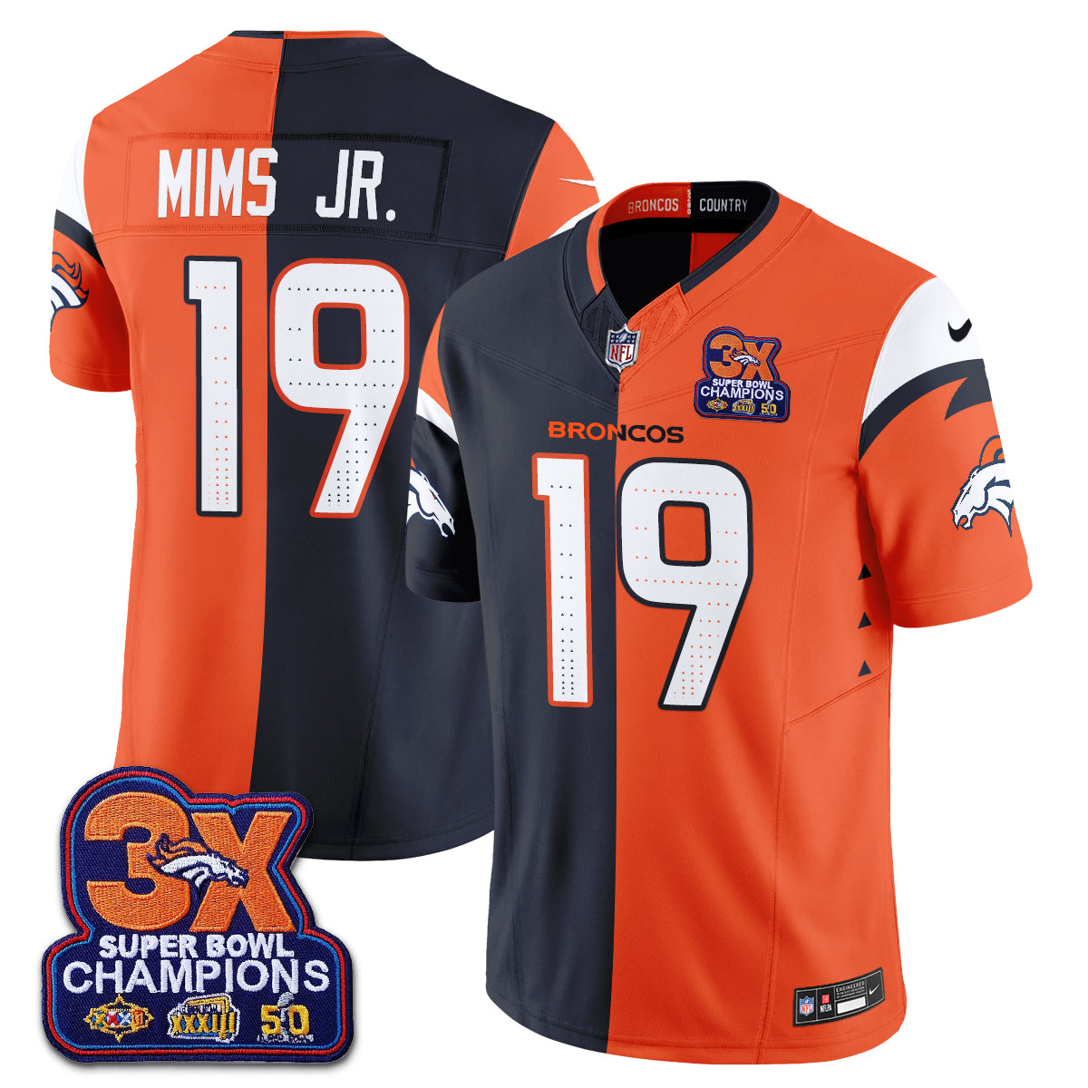 Denver Broncos Split Edition Vapor Jersey - Stitched