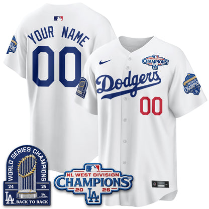 LAD 2026 NL West Champs Vapor Custom Jersey- Stitched