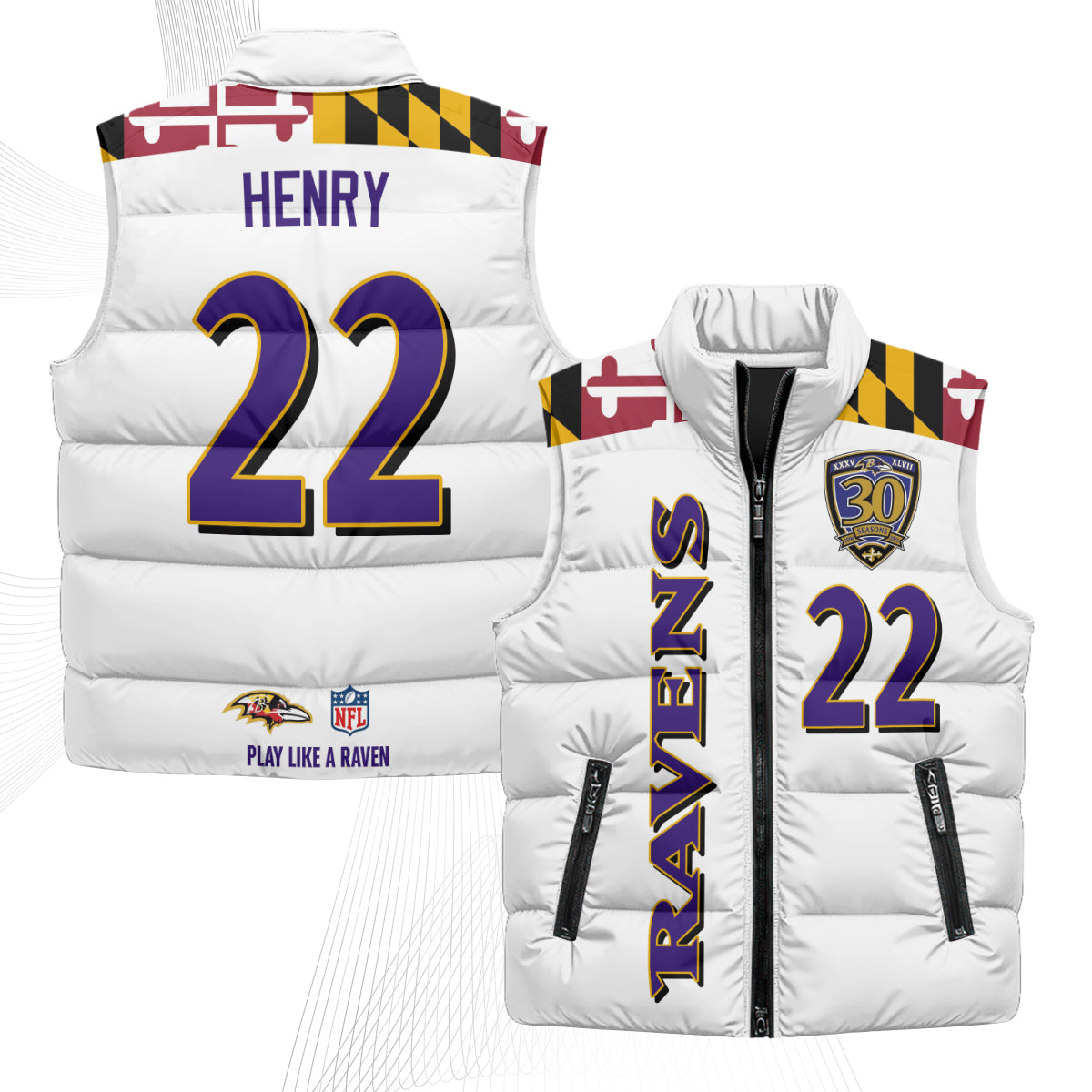 BAL Maryland Puffer Vest - Printed