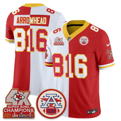 Kansas City Chiefs Throwback Split Vapor Jersey - Stitched