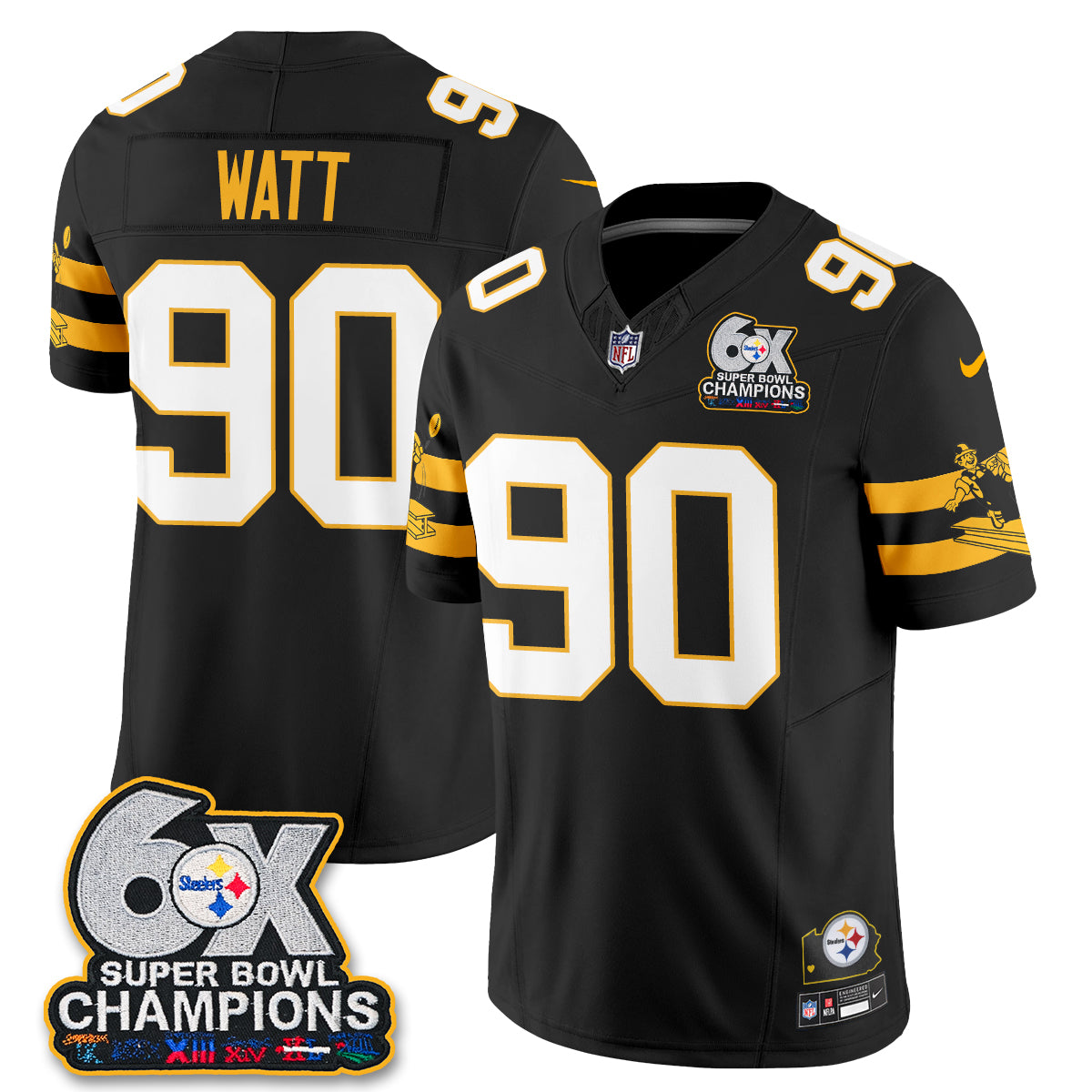 PIT 6X Champs Throwback V2 Vapor Jersey - Stitched