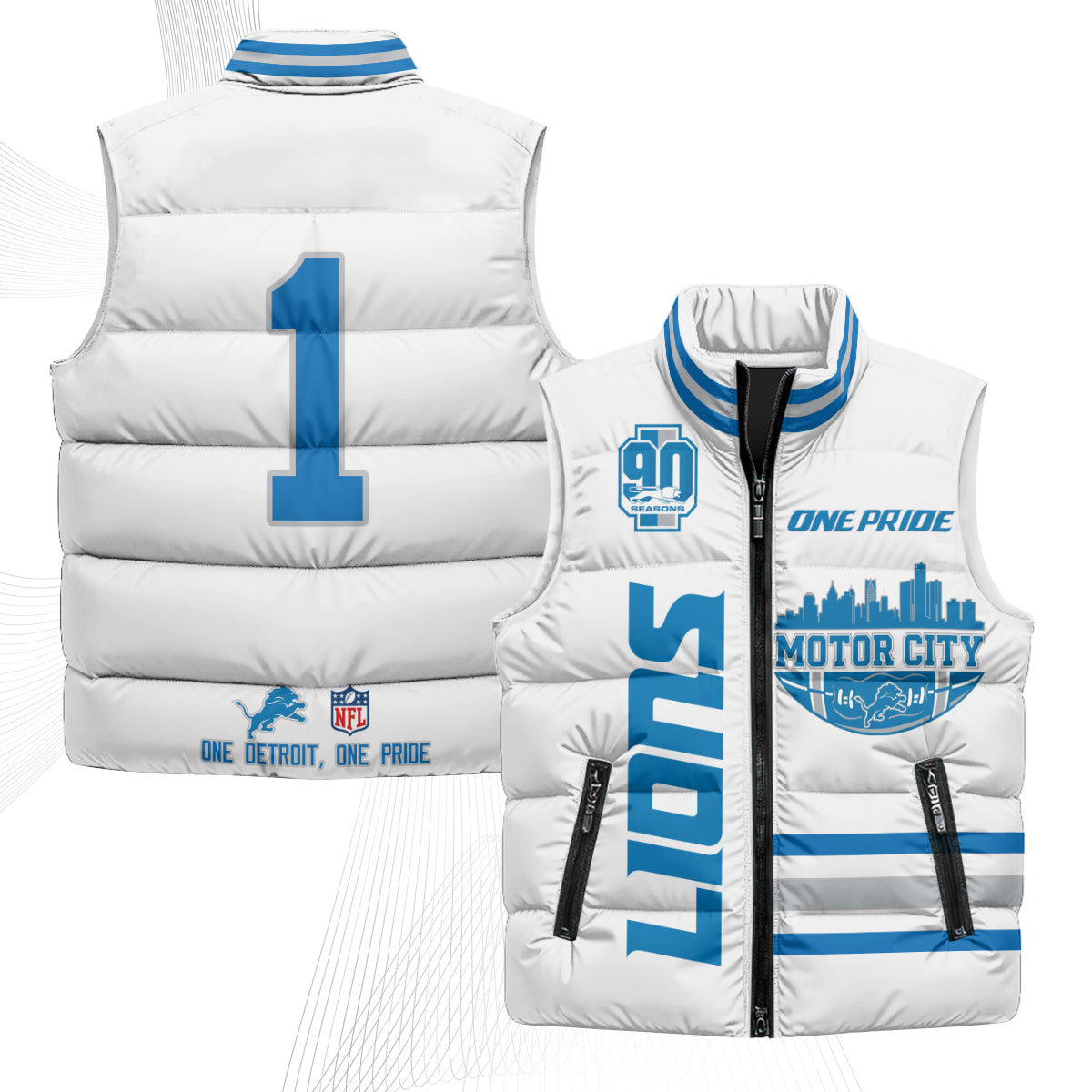 DET Motor City Puffer Vest - Printed