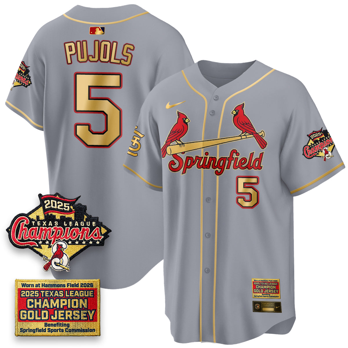 STL Springfield's Championship Gold Limited Jerseys - Stitched