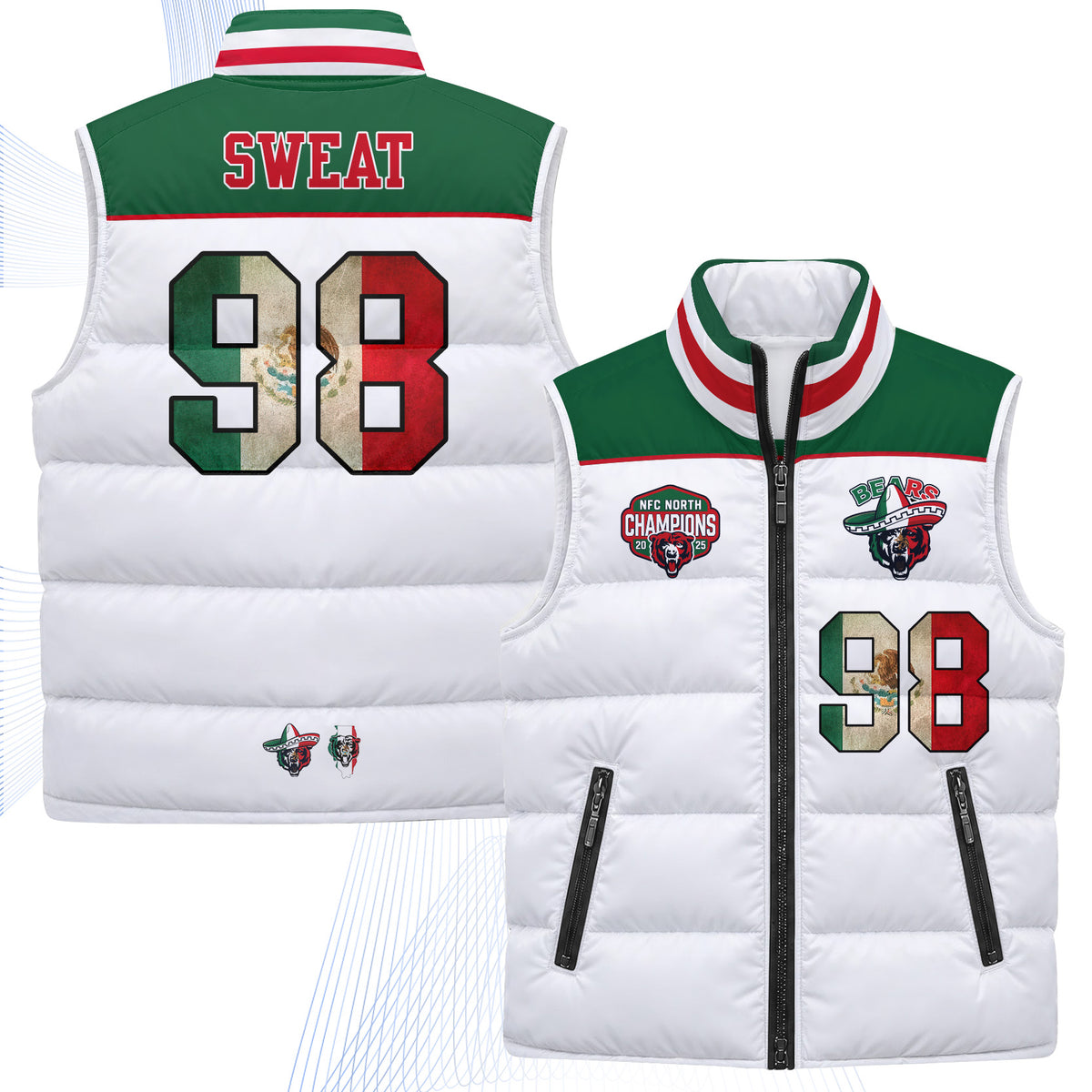 CHI Mexico Style Puffer Vest - Printed V2
