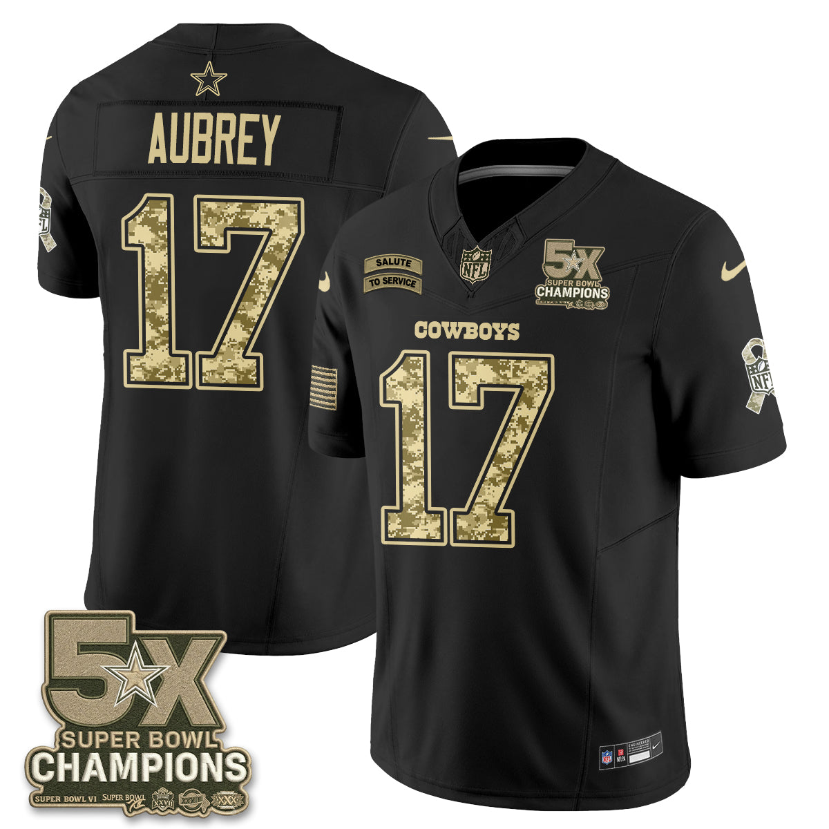 Dallas Cowboys 2026 Salute to Service V3 Vapor Jersey - Stitched