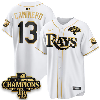Tampa Bay Rays 2026 AL East Champs Gold Edition Vapor Jersey - Stitched