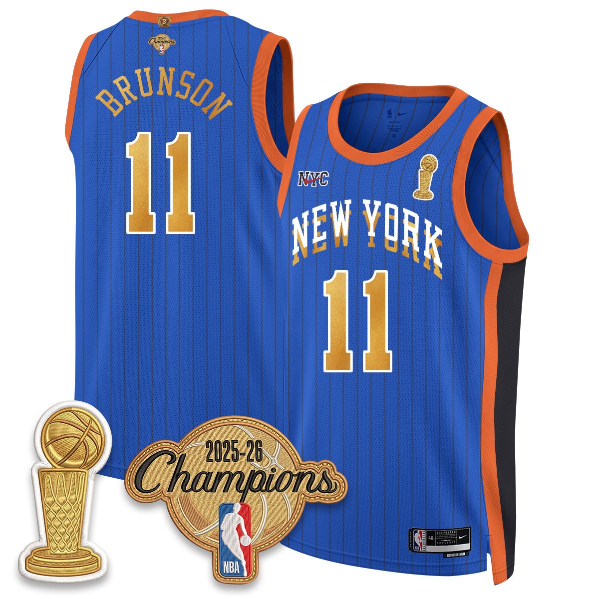 New York Knicks Champions Night Vapor Jersey - Stitched