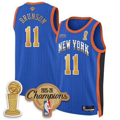 New York Knicks Champions Night Vapor Jersey - Stitched