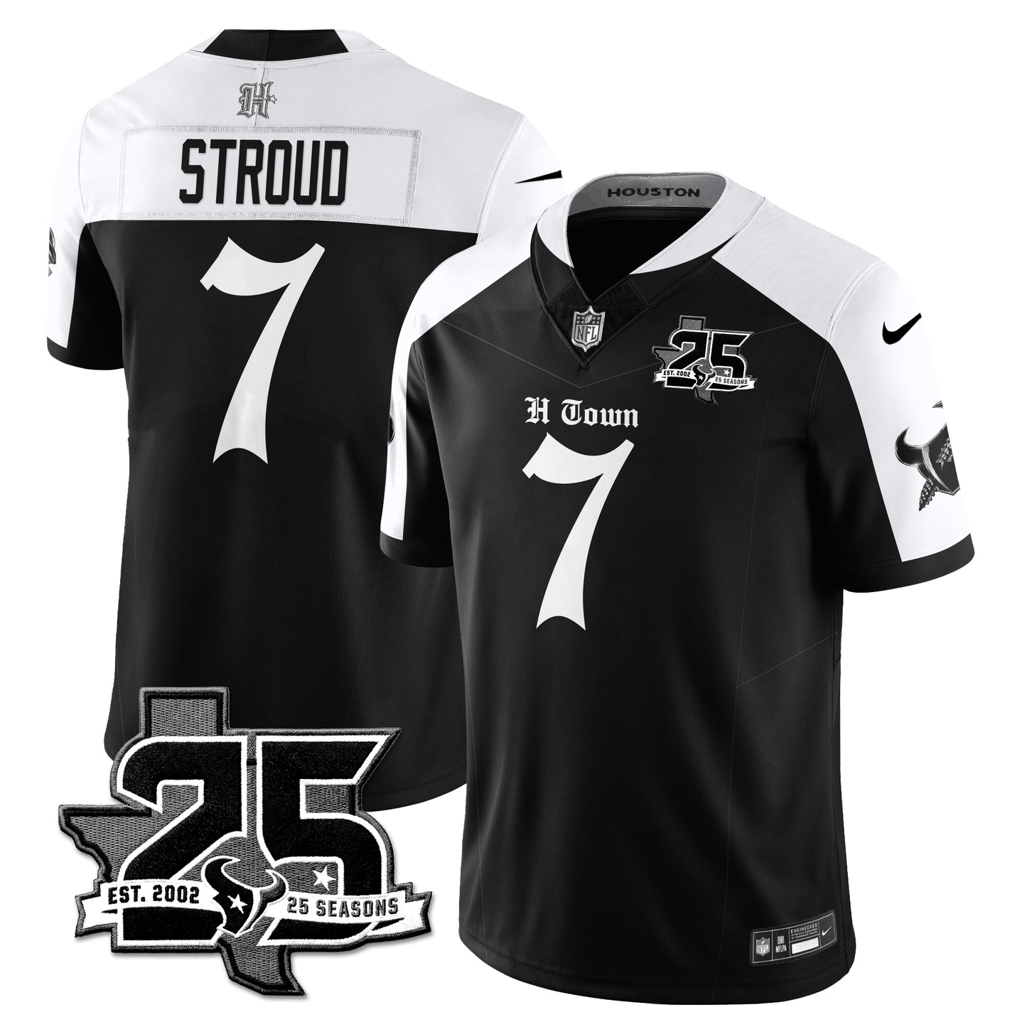 HOU 25th Seasons in 2026 Gothic Vapor Gold Edition Limited Jersey - All Stitched