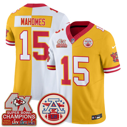 Kansas City Chiefs Throwback Split Vapor Jersey - Stitched