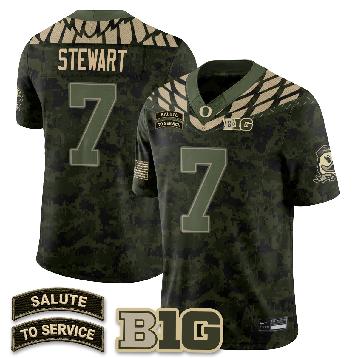 Oregon Ducks 2026 Salute to Service Vapor Jersey - Stitched