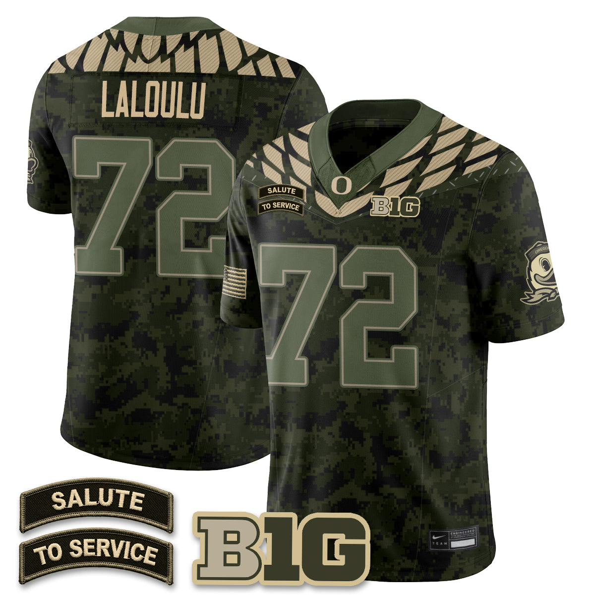 Oregon Ducks 2026 Salute to Service Vapor Jersey - Stitched
