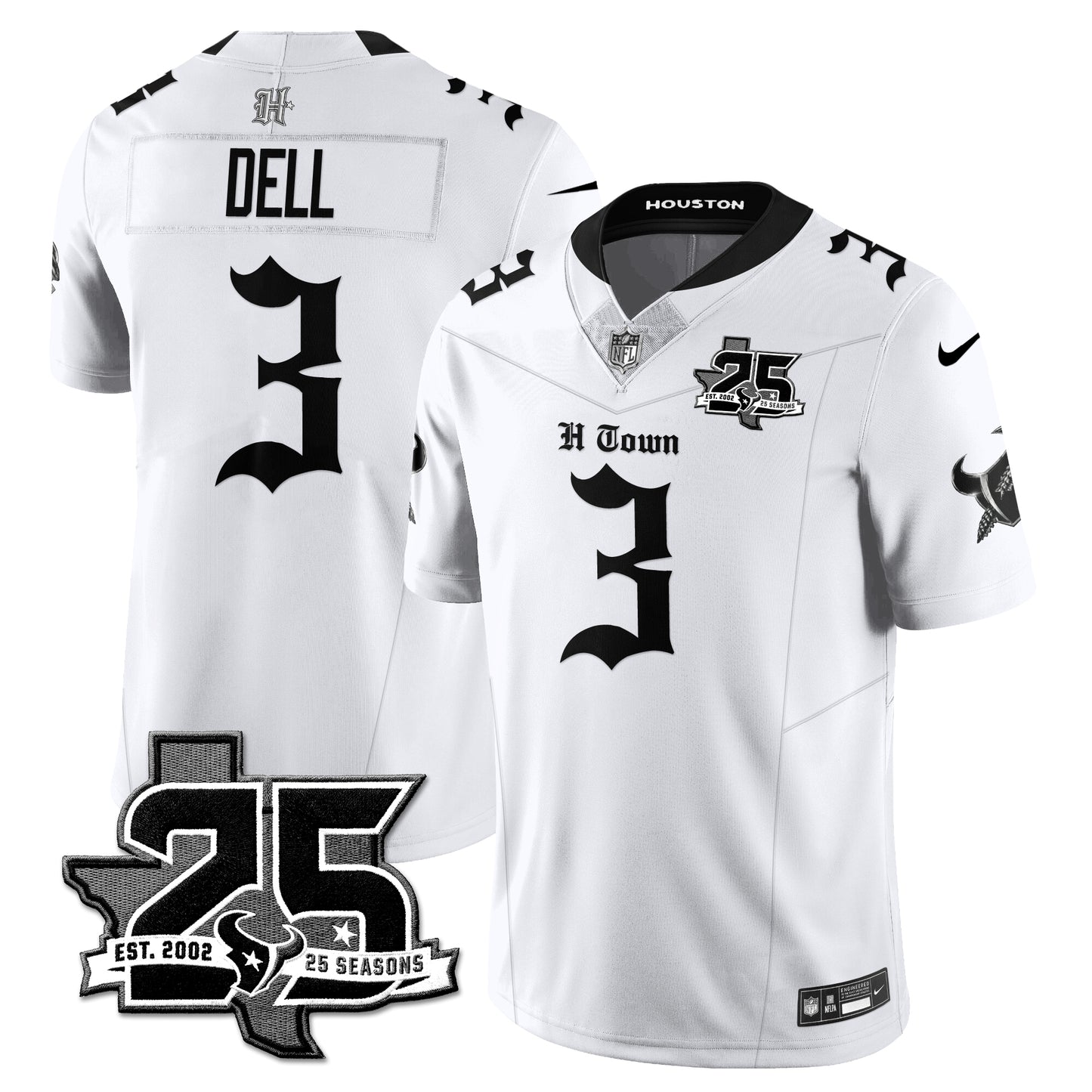 HOU 25th Seasons in 2026 Gothic Vapor Gold Edition Limited Jersey - All Stitched