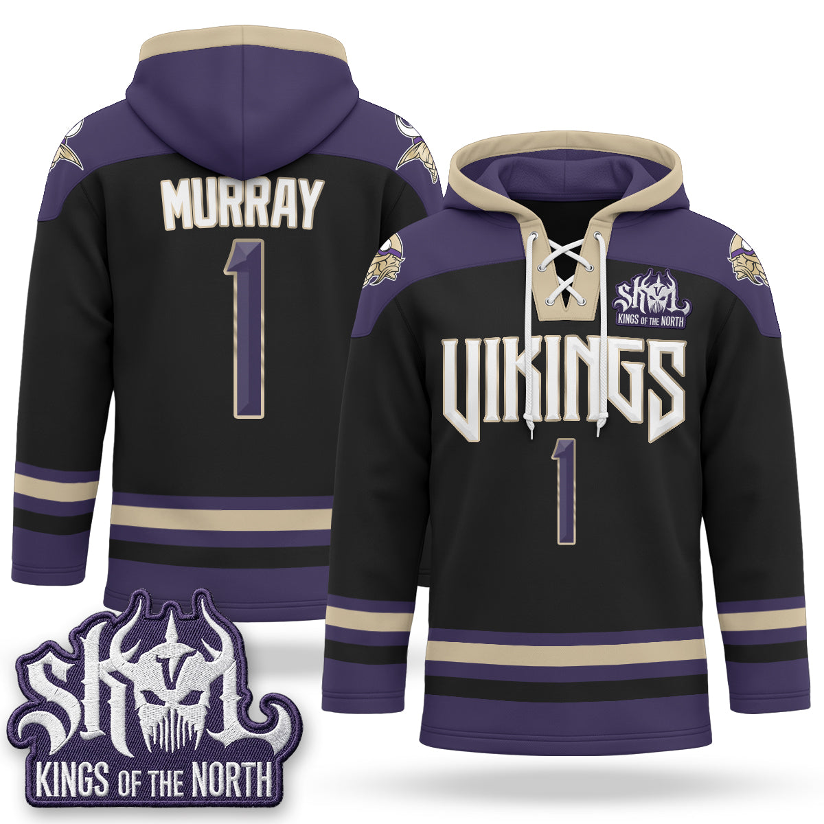 Minnesota Vikings 2026 Rivalries Fleece-Lined Hockey Hoodie - Stitched